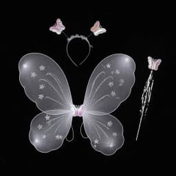 3Pcs/Set Fashion Butterfly Wings Fairy Wand Dressing Up Girl Ladies Fancy Dress Set Princess Hair Hoop Cosplay Party Decor