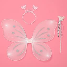 3Pcs/Set Fashion Butterfly Wings Fairy Wand Dressing Up Girl Ladies Fancy Dress Set Princess Hair Hoop Cosplay Party Decor