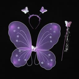 3Pcs/Set Fashion Butterfly Wings Fairy Wand Dressing Up Girl Ladies Fancy Dress Set Princess Hair Hoop Cosplay Party Decor