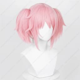 Anime Madoka Kaname Cosplay Wig 30cm Pink Ponytails Wigs Heat Resistant Synthetic Hair