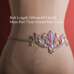 Sparkle Belly Dance Waist Chain Belt Shine Layered Rhinestone Body Jewelry Accessories Bikini Chain Adjusyable for Women Girls