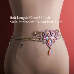 Sparkle Belly Dance Waist Chain Belt Shine Layered Rhinestone Body Jewelry Accessories Bikini Chain Adjusyable for Women Girls