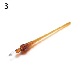1 Pc 0.7mm Glass Drip Filling Ink Fountain Pen Crystal Penholder Vintage Handmade Dipping DIY Craft Signature Pens Writing Tools