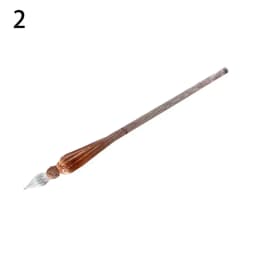 1 Pc 0.7mm Glass Drip Filling Ink Fountain Pen Crystal Penholder Vintage Handmade Dipping DIY Craft Signature Pens Writing Tools