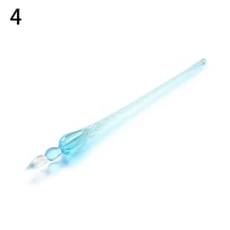1 Pc 0.7mm Glass Drip Filling Ink Fountain Pen Crystal Penholder Vintage Handmade Dipping DIY Craft Signature Pens Writing Tools