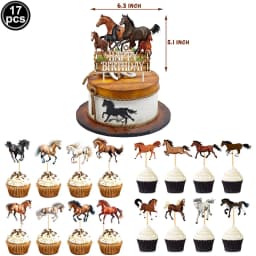 Horse Happy Birthday Cake Toppers Horse Racing Theme Cake Decoartions Horse Racing Birthday Party Decorations Supplies