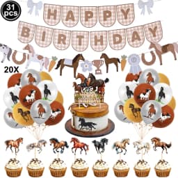 Horse Happy Birthday Cake Toppers Horse Racing Theme Cake Decoartions Horse Racing Birthday Party Decorations Supplies