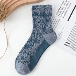 Fashion Harajuku Retro Woman Floral Vintage Socks Novelty Ethnic Print Kawaii Cute Cotton Casual Breathable Ladies Girls Funny