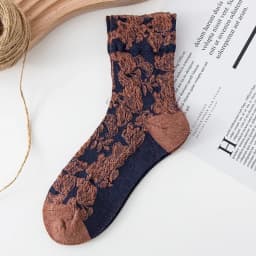 Fashion Harajuku Retro Woman Floral Vintage Socks Novelty Ethnic Print Kawaii Cute Cotton Casual Breathable Ladies Girls Funny
