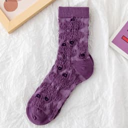 Fashion Harajuku Retro Woman Floral Vintage Socks Novelty Ethnic Print Kawaii Cute Cotton Casual Breathable Ladies Girls Funny