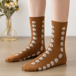 Fashion Harajuku Retro Woman Floral Vintage Socks Novelty Ethnic Print Kawaii Cute Cotton Casual Breathable Ladies Girls Funny