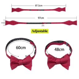 Jacquard Silk Mens Bowtie Adjustable Self Bow Tie Pocket Square Cufflinks for Male Wedding Business Party Red Blue Gold Green