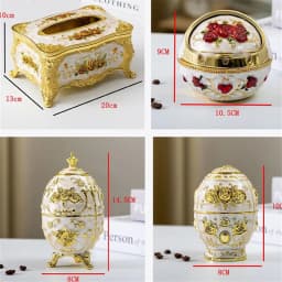 European light luxury pressing toothpick container Tissue box set household living room office tissue storage box Toothpick box