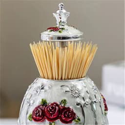 European light luxury pressing toothpick container Tissue box set household living room office tissue storage box Toothpick box