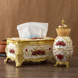 European light luxury pressing toothpick container Tissue box set household living room office tissue storage box Toothpick box