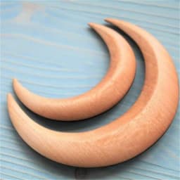 Moon Hair Fork Ramadan Hand Carved Wooden Hair Sticks for Women Long Hair Comb Hair Styling Tools Hair Accessories