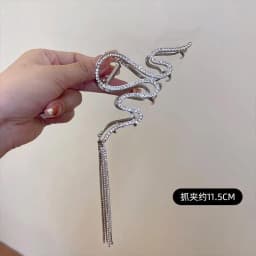 11.5CM Extra Big Metal M Desige Diamonds Tassel Chain Hair Claws Silver Barrettes Hairpins Hair Clips Woman Hair Accessories
