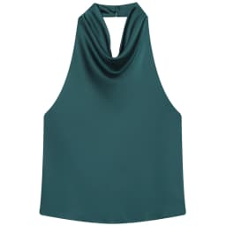 HXAO Satin Halter Top Women Summer 2025 Black Yellow Tanks & Camis Crop Smooth Off Shoulder Tank Top Sleeveless Backless Vests