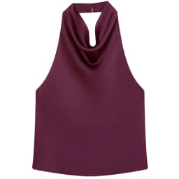 HXAO Satin Halter Top Women Summer 2025 Black Yellow Tanks & Camis Crop Smooth Off Shoulder Tank Top Sleeveless Backless Vests