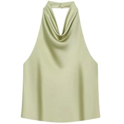 HXAO Satin Halter Top Women Summer 2025 Black Yellow Tanks & Camis Crop Smooth Off Shoulder Tank Top Sleeveless Backless Vests