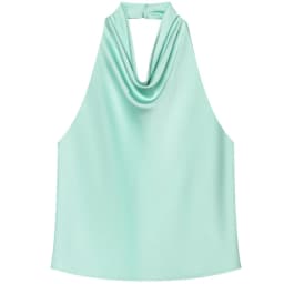 HXAO Satin Halter Top Women Summer 2025 Black Yellow Tanks & Camis Crop Smooth Off Shoulder Tank Top Sleeveless Backless Vests