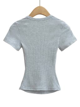 Summer square neck high elasticity crop top women's short sleeved sexy top slim fit pullover base shirt