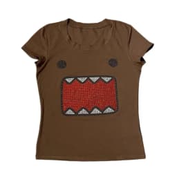 summer new women Y2K Girl Retro Hot Fix Rhinestone Application Round Neck Top T-shirt Funny Vintage Tama Jun Top