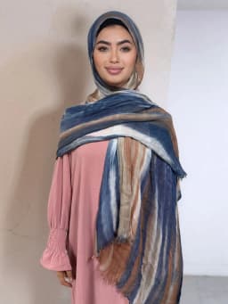 Muslim Tie-Dye Hijab Premium Headscarf Soft Breathable Hijab Women Gradient Cotton Viscose Modal Hijab Femme Musulman