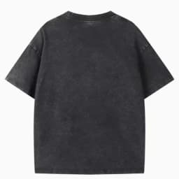 Vintage Acid Wash Powerfulness Gothic Metal Font Graphic T-Shirt Oversized Streetwear Casual Cotton Tops for Men Women