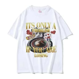 Winners Never Quit Funny Gambling Meme T Shirt Men's Vintage High Quality Fashion Women T-shirts Casual Cotton Oversized T-shirt