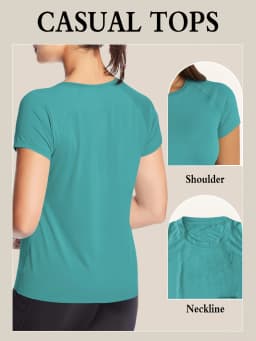 Women’s Quick Dry Short Sleeve Resilience Gym Sports Moisture Wicking Round Neck T-Shirt Training Exercise Gym Sport Shirt