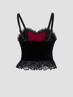 Y2K Gothic Style Sexy Top Fashion Sleeveless Waistcoat Backless Lace T-shirt Women Elegant Retro Underwear Summer Outwear