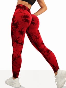 Women's Tie Dye Seamless High-Waisted Yoga Pants Tummy Control Belly Band Pants Comfortable Stretchy Leggings for Women
