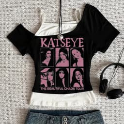 Katseye cropped top shoujo gothic funny graphic clearance sales 2000s tshirt kawaii cute meme baddie streetwear