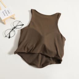 Women's U Sports Bra with Cups Summer Yoga Tank Top Padded Running Crop Top Gym Fitness Workout Vest Activewear