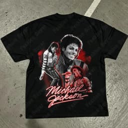 Michael Jackson Modern Redesign T-shirt Men and Women Summer Cotton Y2K Clothing Fashion Round Neck Short Sleeved Tee Fan Gifts