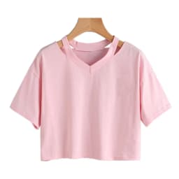 Y2k Crop Tops Women's Graphic Short Sleeve V-neck Cropped T Shirt 90s Vintage Tshirt Woman Summer Sexy T-shirt