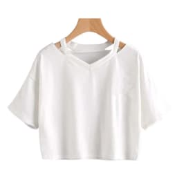 Y2k Crop Tops Women's Graphic Short Sleeve V-neck Cropped T Shirt 90s Vintage Tshirt Woman Summer Sexy T-shirt