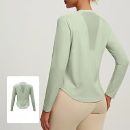 2026 Spring Summer New Women's Yoga Top Loose Mesh Breathable Sports Long Sleeve T-shirt Basic Solid Color Top Riding Clothes