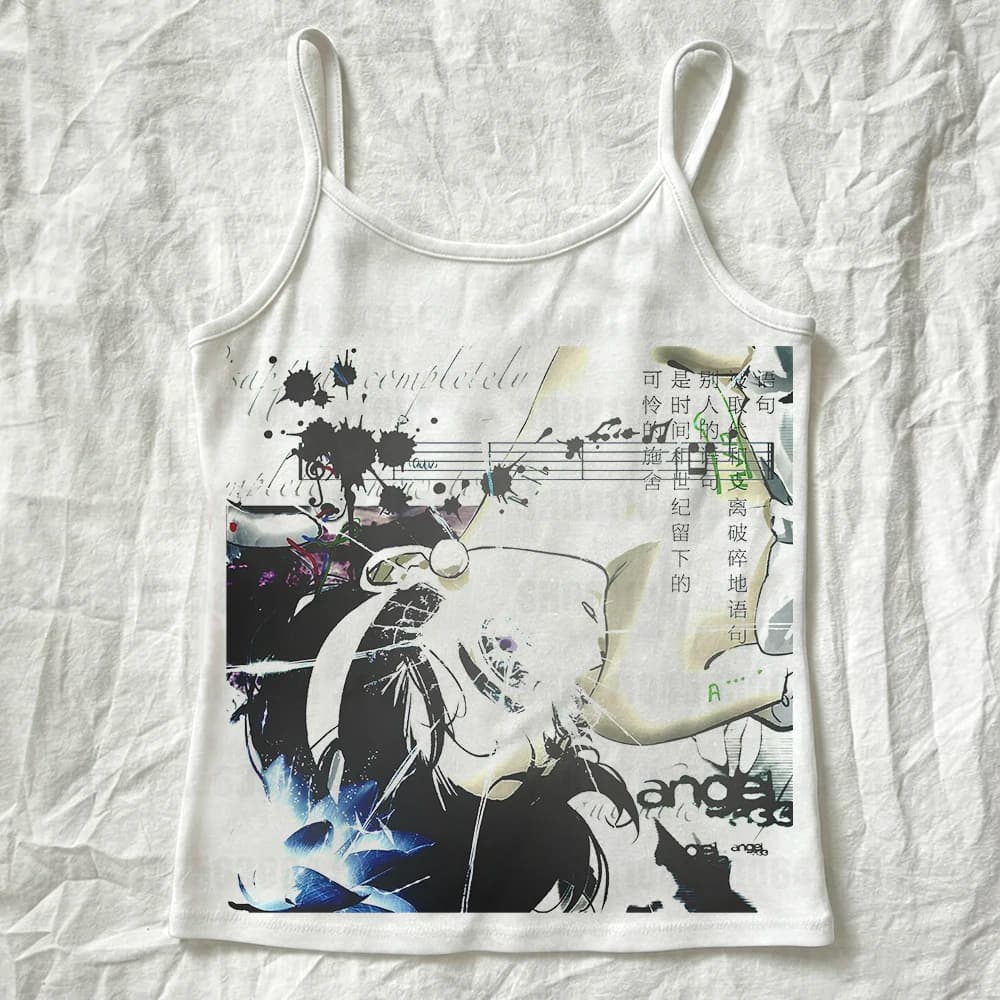 90s Cute Girls Baby Tank Gothic Fairy Tank Tops Y2k girls Baby Tank Summer Vest Sweet Girls Printing Tank Top Women Slim Clothes