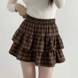 Japanese Y2k Cute Ruffled Plaid Skirt Gothic Punk Rock Subculture Cake Skirts Japanese Preppy Style Casual New Women Mini Skirts