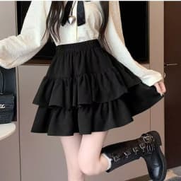 Japanese Y2k Cute Ruffled Plaid Skirt Gothic Punk Rock Subculture Cake Skirts Japanese Preppy Style Casual New Women Mini Skirts