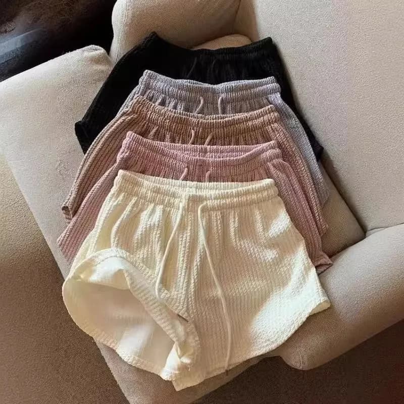 New Summer Waffle Shorts for Women, High Waist Plus Size Loose Casual Pants, Internet Famous Sports Fitness Shorts