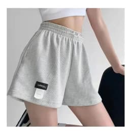 New Summer Waffle Shorts for Women, High Waist Plus Size Loose Casual Pants, Internet Famous Sports Fitness Shorts