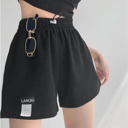 New Summer Waffle Shorts for Women, High Waist Plus Size Loose Casual Pants, Internet Famous Sports Fitness Shorts