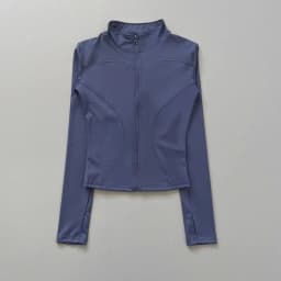 Women's Workout Jacket Stretch Fitted Zip Front Long Sleeve Running Yoga Slimming Waist-Cinching Stand Collar Quick-Dry Sportswe