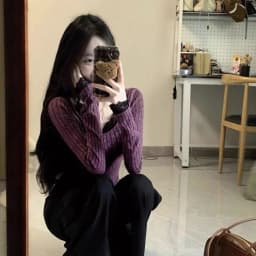 New Women's Autumn and Spring Casual Fitted Slim Regular-Shoulder Lace Spliced Long-Sleeve T-Shirt