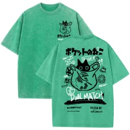 Women Cartoon T-Shirts Vintage Summer Harajuku Kawaii Cat Printed Short Sleeve Tees Couple Streetwear Loose Clothes Cotton Tops