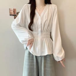 Plus Size Women Clothing Spring Autumn New V-Neck Long Sleeved Shirt&Blouses Solid OL Casual Business Top To Cover The Stomach