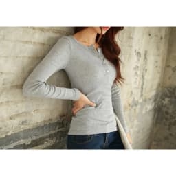 Women Ribbed Long Sleeve T Shirt Stretch Slim Fit Button Placket Casual Autumn Winter Basic Inner Wear Blouse